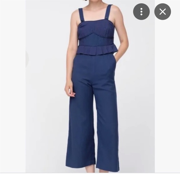 SEA NEW YORK Navy Blue O'Keefe Quilted Corset Jumpsuit - Picture 2 of 13